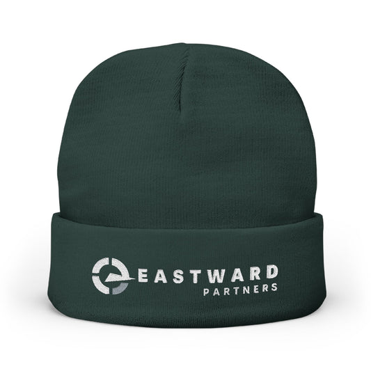 Classic Black Embroidered Knit Beanie