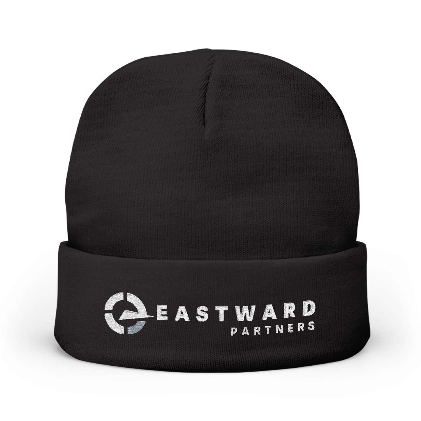 Classic Black Embroidered Knit Beanie
