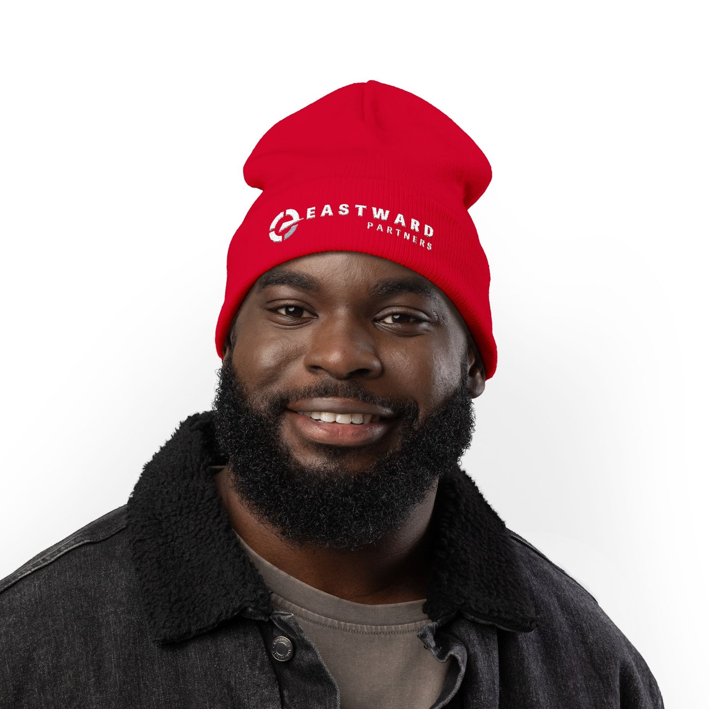 Classic Black Embroidered Knit Beanie