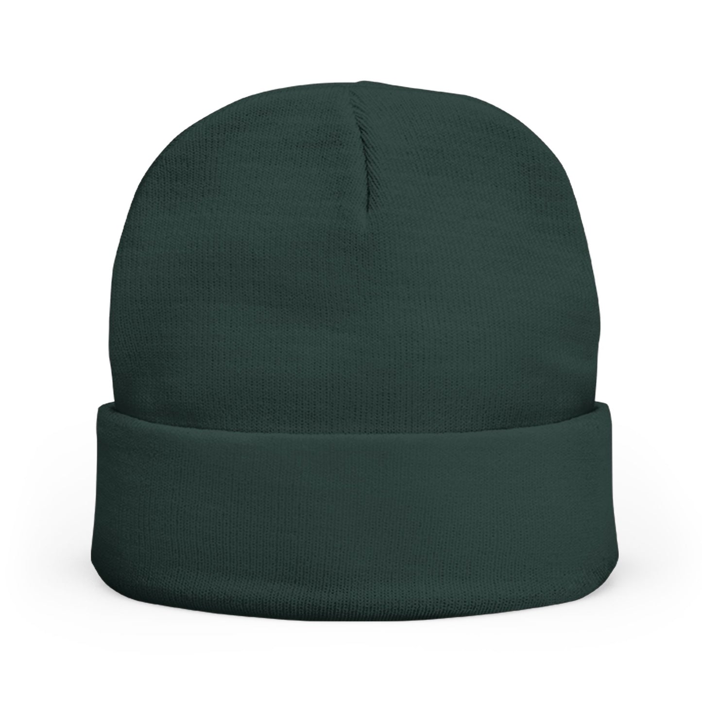 Classic Black Embroidered Knit Beanie