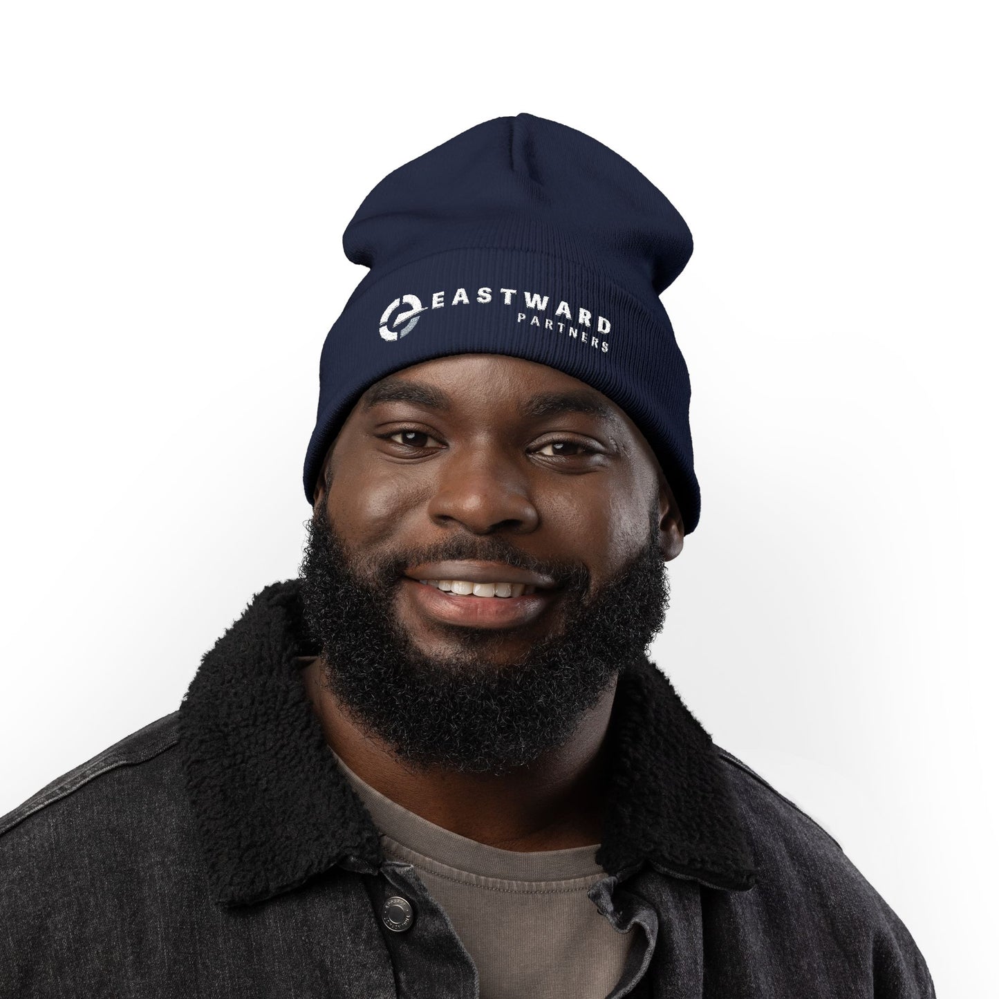 Classic Black Embroidered Knit Beanie