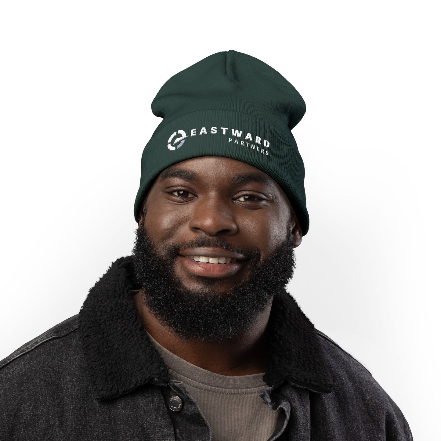 Classic Black Embroidered Knit Beanie