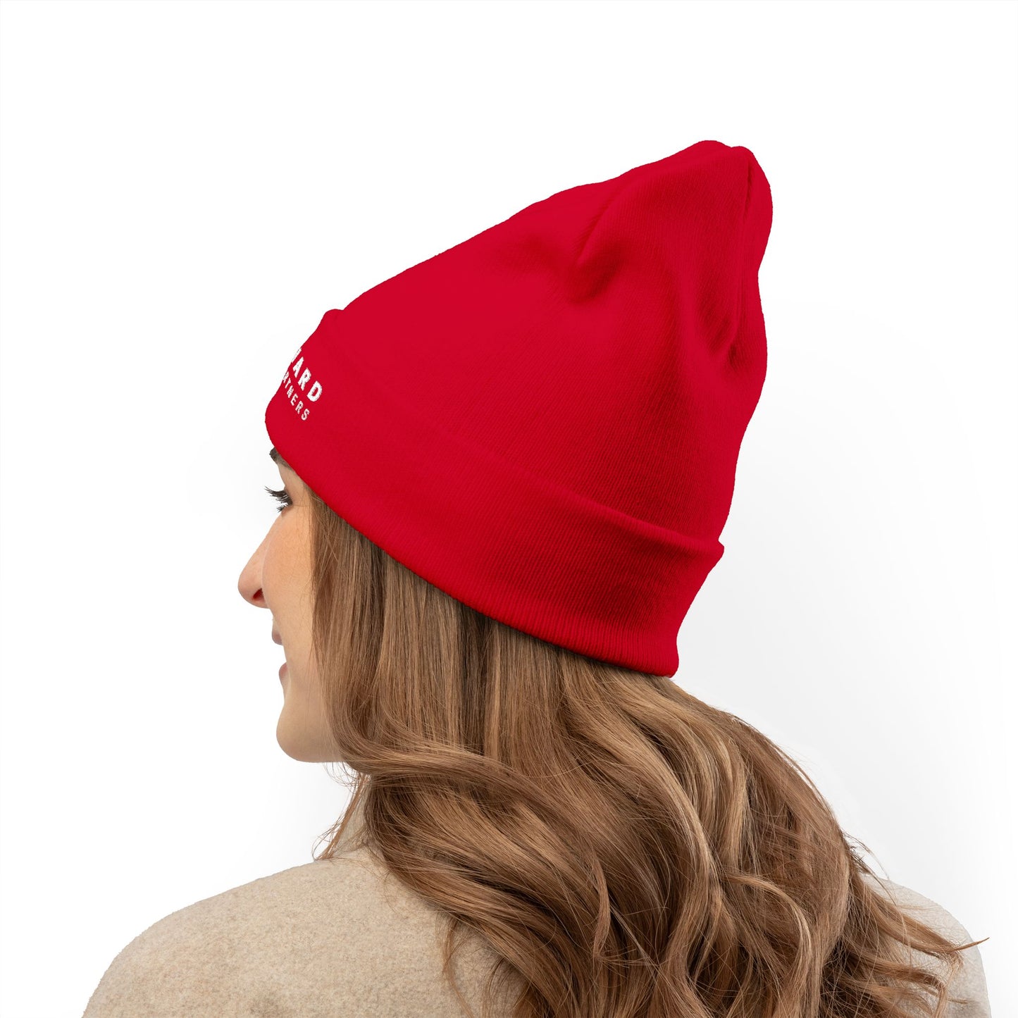 Classic Black Embroidered Knit Beanie