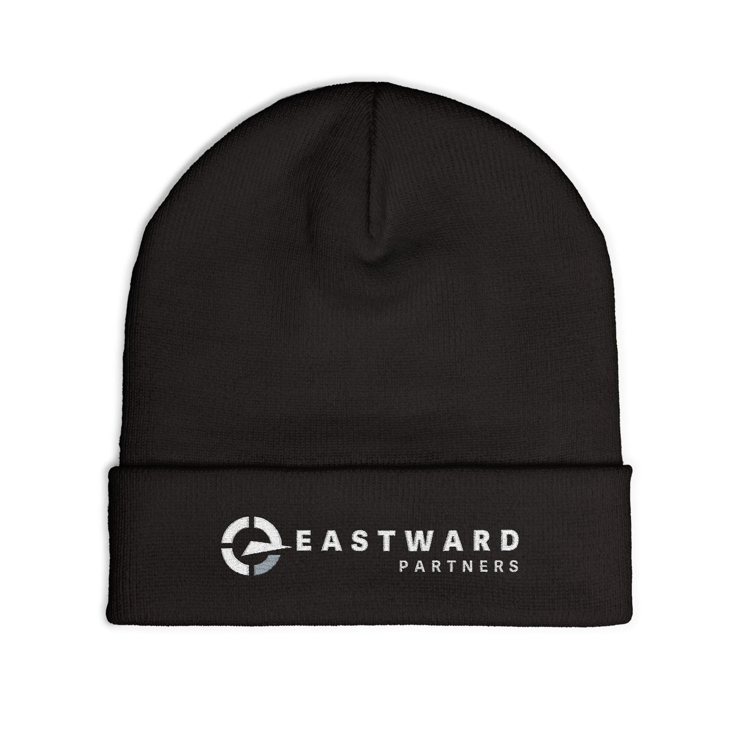Classic Black Embroidered Knit Beanie