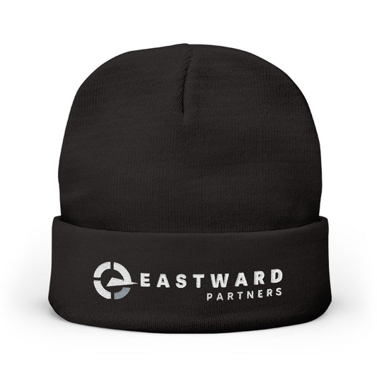 Classic Black Embroidered Knit Beanie
