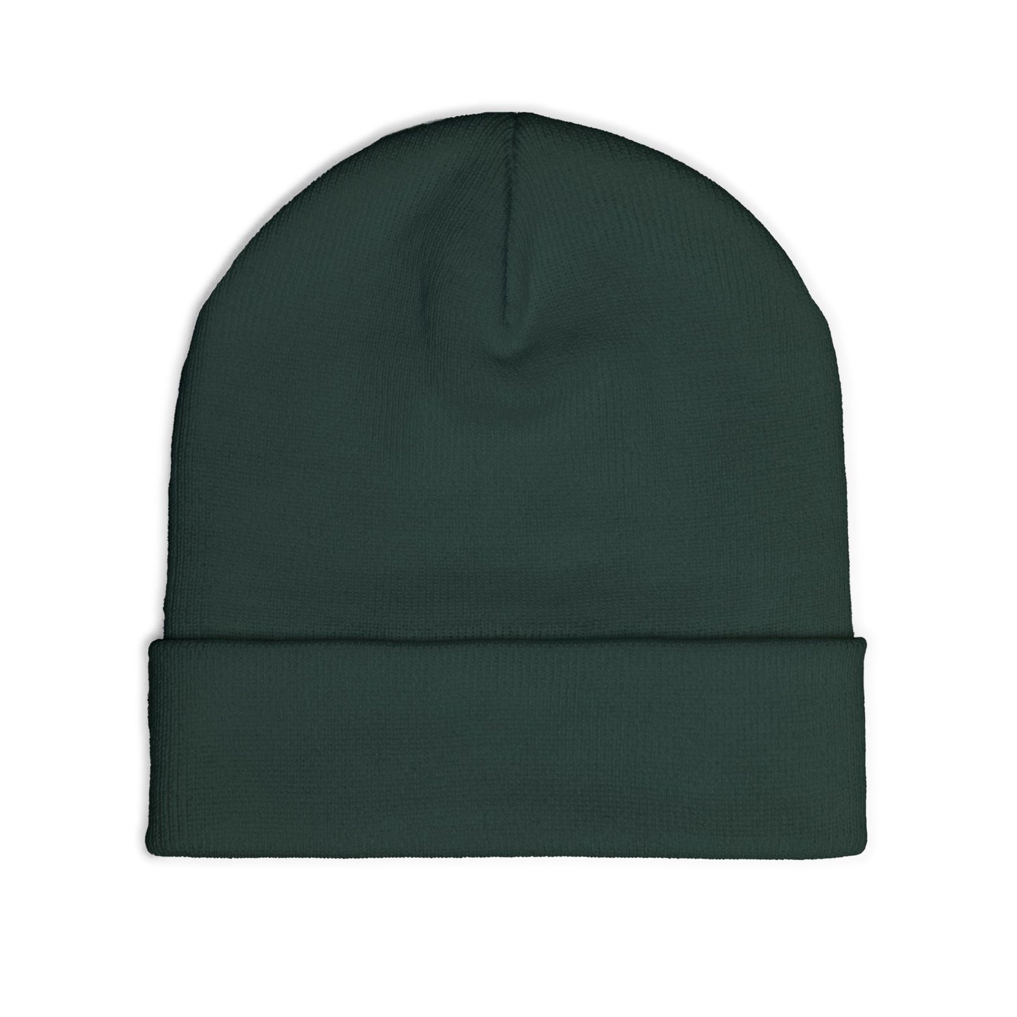 Classic Black Embroidered Knit Beanie