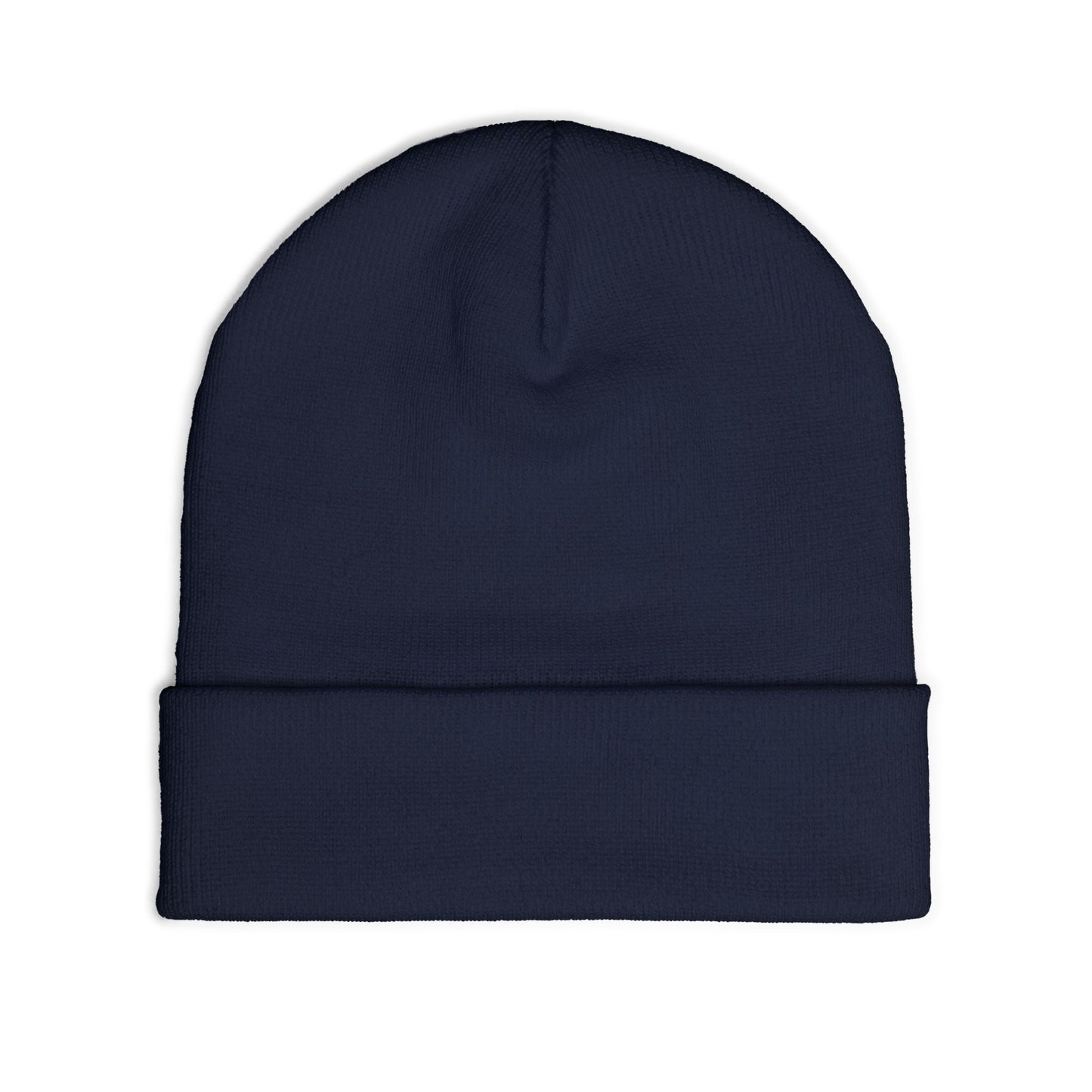 Classic Black Embroidered Knit Beanie
