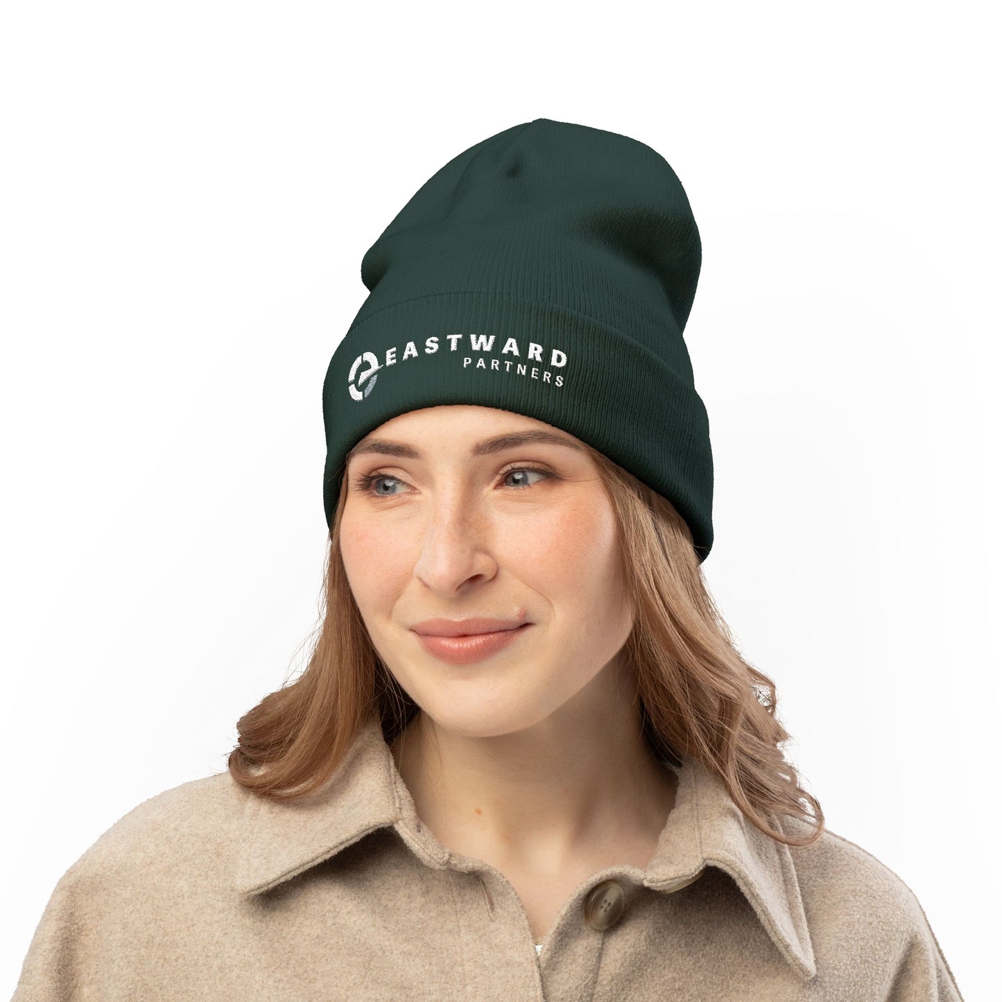 Classic Black Embroidered Knit Beanie